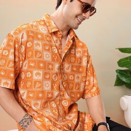 Mast & Harbour Relaxed Fit Tropical Printed Casual Shirt-picture-13
