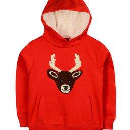 Cherry Crumble By Nitt Hyman Full Sleeves Deer Embroidery Hooded Sweatshirt - Red-picture-15