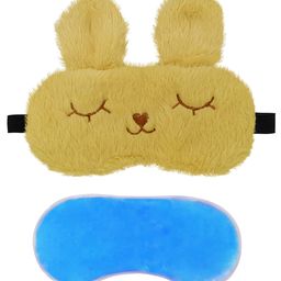 JENNA Fur Bunny Cream Cute Sleeping Eye Mask With cooling Gel-image-83