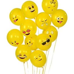Bubble Trouble Face Expression Latex Rubber Emoji Balloon Pack of 25 - Yellow-52