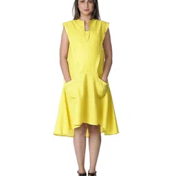 Mom for sure by Ketki Dalal Sleeveless Solid Maternity And Nursing  Dress - Yellow-picture-1