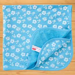 Babyhug Terry Knit Towel Floral L 76 X B 76 cm- Blue-image-40