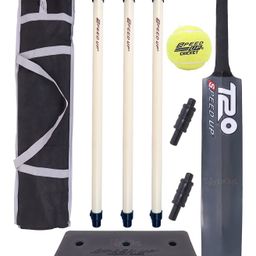 Speed Up T 20 Combo Box Cricket Kit for Kids Outdoor Sports Toy Gift for Boys Girls Picnic Fun Black-15