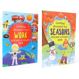 Getting Dressed for Seasons and Work Sticker Activity Book Set of 2 Books - English-6