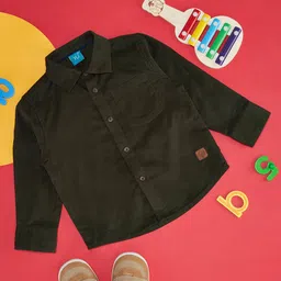 YU by Pantaloons Cotton Full Sleeves SolidShirt - Green-picture-39