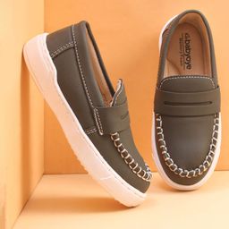 Babyoye Slip on Loafers - Olive Green-image-45
