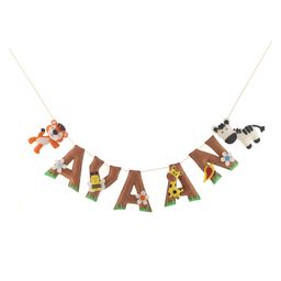 Li'llPumpkins Personalized Customized Felt Jungle theme name bunting or hanging for wall décor- Brown-image-89