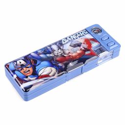 Avengers Printed 2 Button Pencil Box - Blue-15