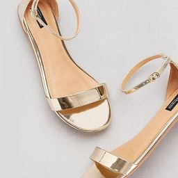 Shoetopia Metallic Buckle Closure Sandals - Golden-image-56