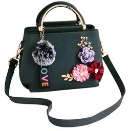 SYGA Women's Fashion Handbag 3D Flower Design One-Shoulder & Crossbody Bag Elegant & Versatile Purse for Daily Use(Green)-picture-33