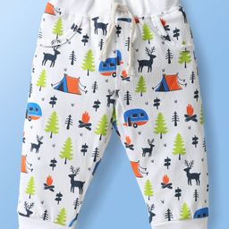 Doodle Poodle Single Jersey Knit Full Length Lounge Pant With Animal Print - White-image-76