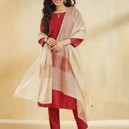 Fabindia Woven Design Cotton Silk Dupatta-picture-19