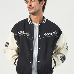 Styli Men Varsity Bomber Jacket with Multi Badge detail-image-10