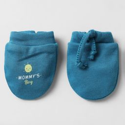 Simply Interlock Knit Cap Mittens & Booties With Text Print Pack Of 3 Blue - Diameter 12 cm image 5