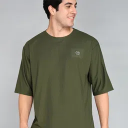 Kolor Fusion Men Solid Round Neck Oversized T-shirt-image-85