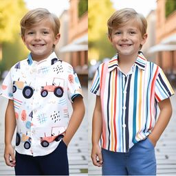 BAESD Boys Brand Logo Solid Formal Regular Fit Shirt-image-89