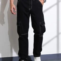 Thomas Scott Black Relaxed Fit Solid Jeans-image-92