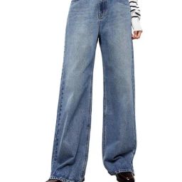 MIXXO Indigo Fit-up Wide Fit Long Mid Rise Relaxed Fit Bootcut Denim Jeans-picture-17
