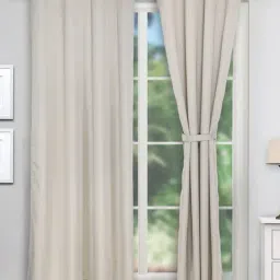 Swayam Micro Classic Eyelet Light Grey 100 GSM 7 ft. Door Curtain - Single Piece-35