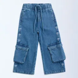 HOP by Westside Blue Bow-Detailed Wide-Leg High-Rise Jeans-picture-45