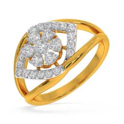 Kisna Diamond & Gold Jewellery Lindsey 14k (585) Diamond & Gold Ring For Women-image-6