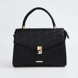 Ginger by Lifestyle Black Textured Handbag-image-28