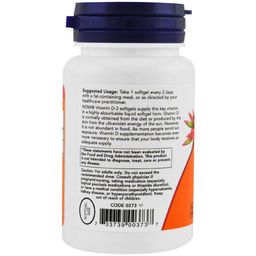 Now Vitamin D3 (5000 IU),  240 softgels  Unflavoured  image 3