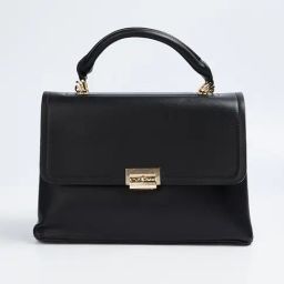 Ginger by Lifestyle Black Solid Handbag-16