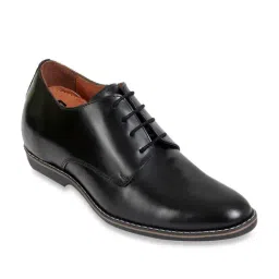 Celby Men's Height Increasing Black Derby Shoes-image-74