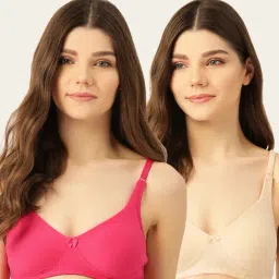 Lady Lyka Multicolor Non Wired Non Padded T-Shirt Bra (Pack Of 2)-image-91