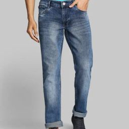 Parx Blue Tailored Fit Heavily Washed Jeans-image-5