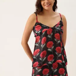 Clt.s Black Floral Print Shorts Set-image-9