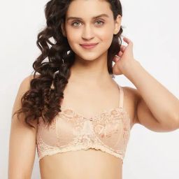 Clovia Beige Half Coverage Non-Wired Balconette Bra-image-53