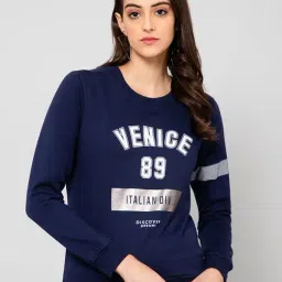 Crozo By Cantabil Navy Fleece Graphic Print Sweatshirt-picture-30