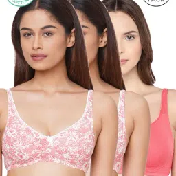 Inner Sense Pink Floral Print Full Coverage Bra - Pack of 3-picture-27
