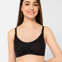 Clovia Black Non-Padded Non-Wired Full Cup Leak-Proof Maternity Feeding Nursing Bra - Cotton Rich-image-21