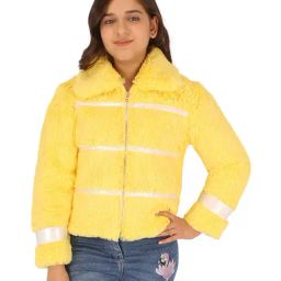 Cutecumber Kids Yellow Solid Full Sleeves Jacket-image-82