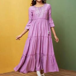 Globus Purple Embroidered A Line Kurta-picture-25