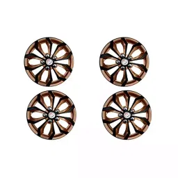 Auto Pearl Car Black Copper Wheel Cover Caps 381 mm(15 Inch) Press Type Fitting Compatible with Innova-image-58