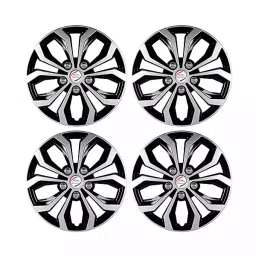 Auto Pearl Car Full Silver Black Wheel Cover Caps 35.56 cm (14 Inch) Press Type Fitting for Swift Dzire 2017-17