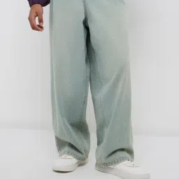 Nuon by Westside Light Blue Washed Wide-Leg Mid-Rise Jeans-image-95