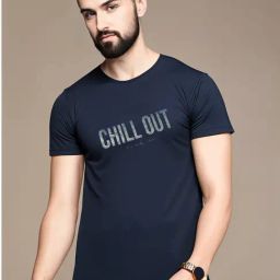 Vimal Jonney Navy Regular Fit Graphic T-Shirt-image-16
