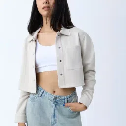 nuon women Nuon by Westside Off-White Solid Suede Jacket-picture-34