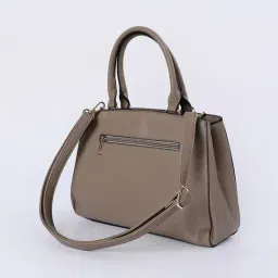 Code by Lifestyle Beige Textured Handbag with Pouch image 4