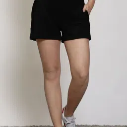 Sera Black Regular Fit Shorts-19