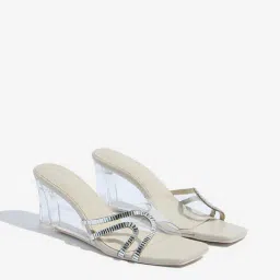 LUNA BLU by Westside Ivory Embellished Wedge Sandals-image-94