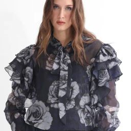 RAREISM Purple Polyester Printed Long Sleeves Top-image-87