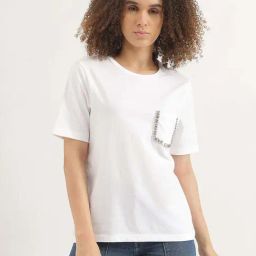 United Colors of Benetton White Plain Top-image-82