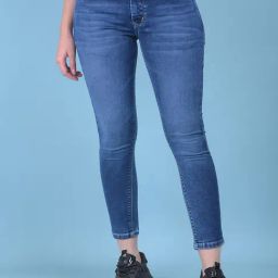 Crimsoune Club Blue Blended Skinny Fit Mid Rise Jeans-image-9