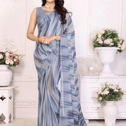 KALINI Abstract Printed Poly Georgette Saree-21